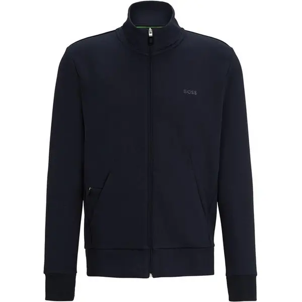 Image of Boss Skaz Curved Fleece Jacket - Blue M
