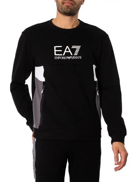 Image of EA7 Logo Graphic Sweatshirt Black XL