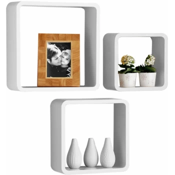 Image of White Wall Cubes - Set of 3 - Premier Housewares