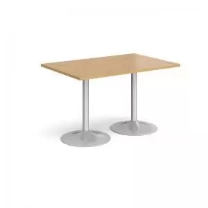 Image of Genoa rectangular dining table with silver trumpet base 1200mm x 800mm