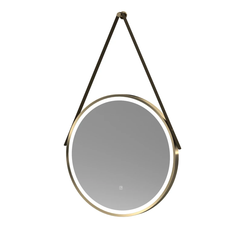 Image of Balterley LED Touch Sensor Mirror Demister Strap Brushed Brass Brown 600mm Bronze