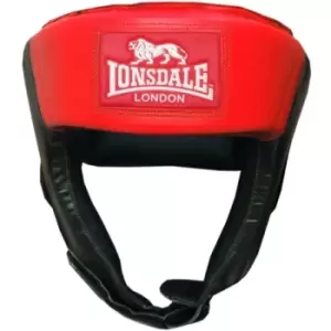 Image of Boxing Sparring Pro Open Face Headgear Size Medium (Red/Black)