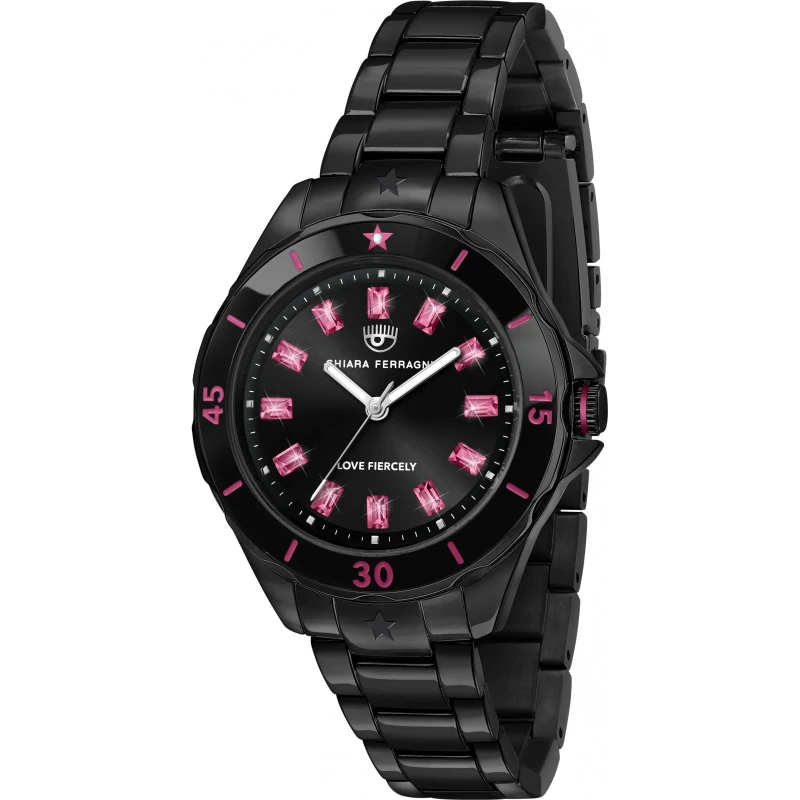 Image of Chiara Ferragni Womens R1953101505 Sport 36mm Quartz Watch in Black Female One Size