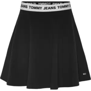 Image of Tommy Jeans Tjw Logo Wb Mini Circle Skirt - Black