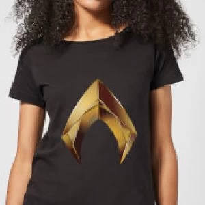Image of Aquaman Symbol Womens T-Shirt - Black - S