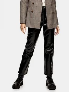 Image of Topshop Vinyl Kirby Trousers - Black
