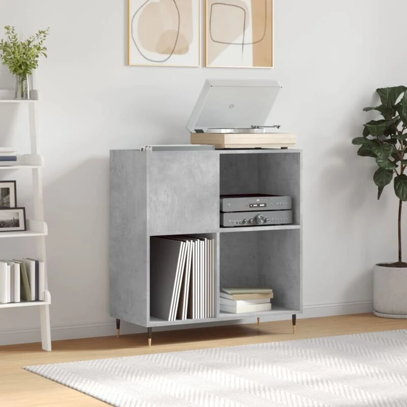 Image of VIDAXL Record Cabinet Concrete Grey 84.5x38x89cm Engineered Wood Vidaxl 8720845877798