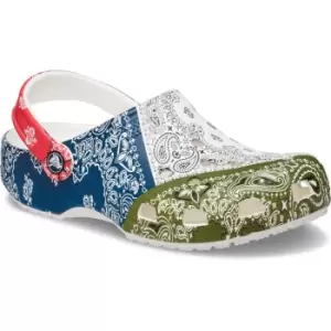 Image of Crocs Womens Classic Bandana Print Lightweight Clogs UK Size 4 (EU 37-38)