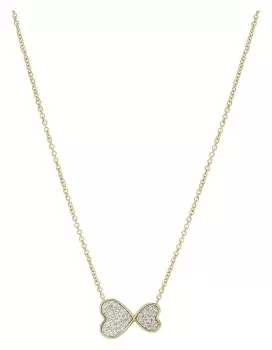 Image of Fossil Ladies Stainless Steel Cubic Zirconia Heart Necklace