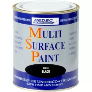 Image of Bedec Multi Surface Paint Gloss 750ml in Black Plastic