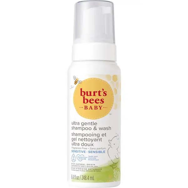 Image of Burts Bees Baby Ultra Gentle Sensitive Cleansing Gel & Shampoo 248ml