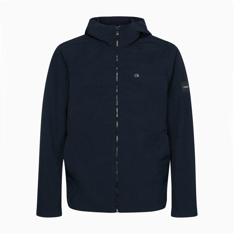 Image of Calvin Klein Jeans Hooded Windbreaker - Black XS