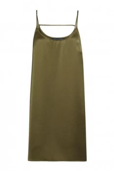 Image of French Connection Sasha Satin Slip Dress Green