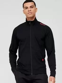 Image of HUGO Bodywear Labelled Lounge Zip Through Sweat - Black Size M Men
