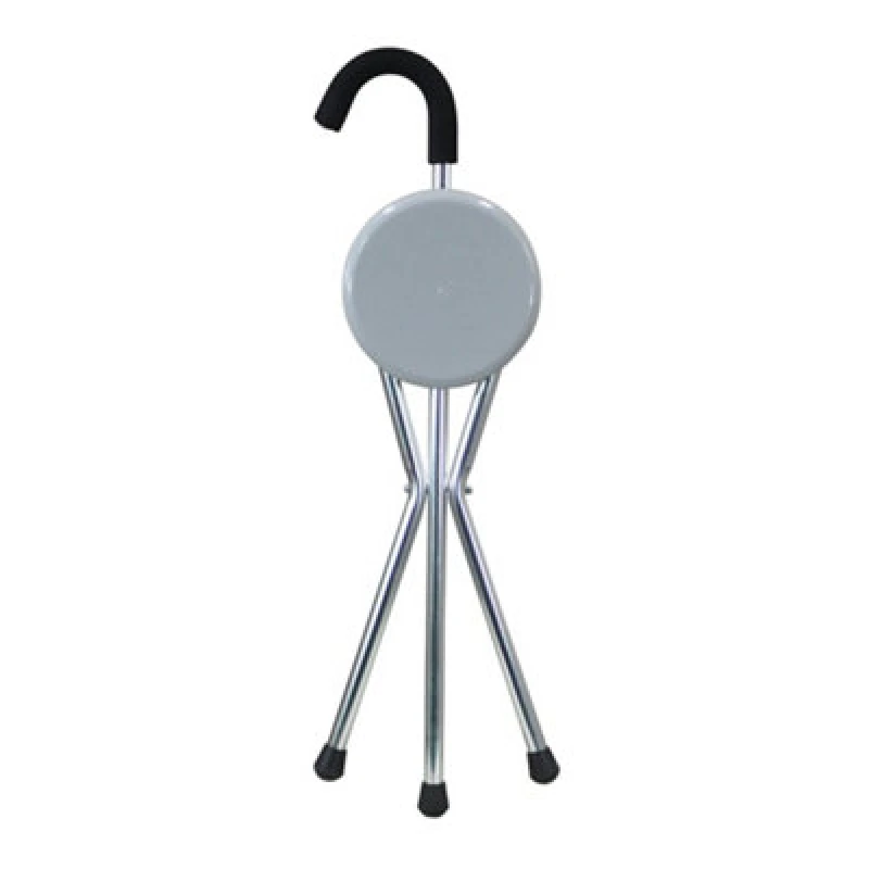 Image of Loops Folding Seat Cane - Walking Cane with Integrated Folding Seat - Portable Stool Multi