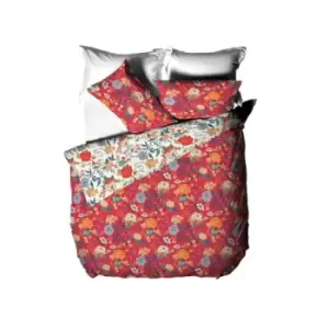 Image of Furn Azalea Floral Duvet Cover Set (King) (Red)