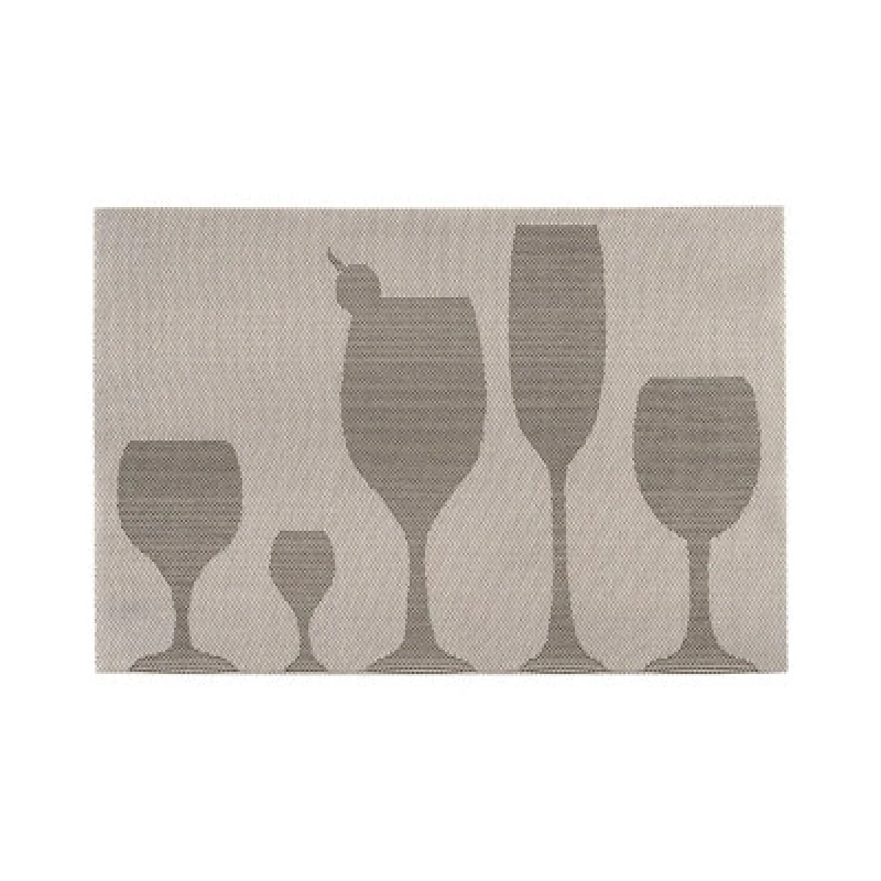 Image of Premier Housewares PVC Placemats Set Of Four Silver Pvc Stemware Design Placemats Silver