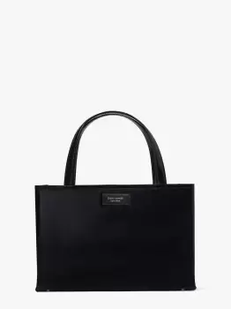 Image of Kate Spade Sam Icon Spazzolato Leather Small Tote Bag, Black, One Size