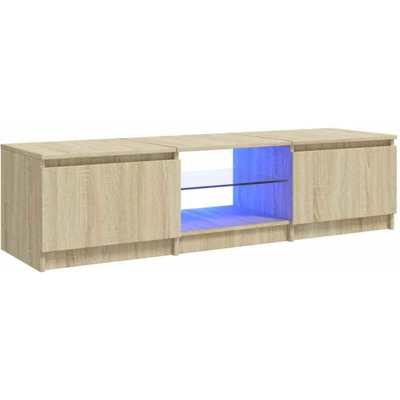 Image of VIDAXL Vidaxl - tv Cabinet with LED Lights Sonoma Oak 140x40x36cm 8720286217054