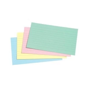 Image of 5 Star Office Record Cards Ruled Both Sides 5x3in 127x76mm Assorted Pack 100