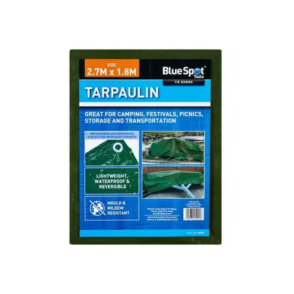 Image of Blue Spot Tools Green 2.7M x 1.8M Tarpaulin