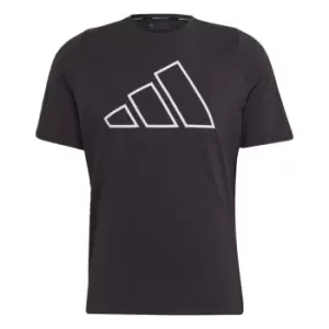 Image of adidas Train Icons 3-Bar Training T-Shirt Mens - Black