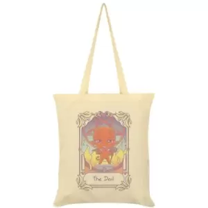 Image of Deadly Tarot The Devil Kawaii Tote Bag (One Size) (Cream) - Cream