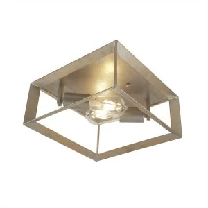 Image of 2 Light Flush Ceiling Light Silver, Gold, E27