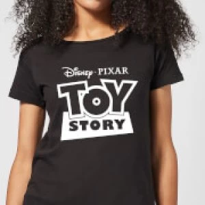 Image of Toy Story Logo Outline Womens T-Shirt - Black - 5XL