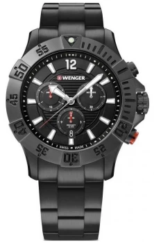 Image of Wenger Seaforce Chrono 43mm Black Stainless Steel Bracelet Watch
