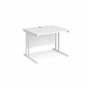 Image of Maestro 25 WL Straight Desk 1000mm x 800mm - White Cantilever Frame w
