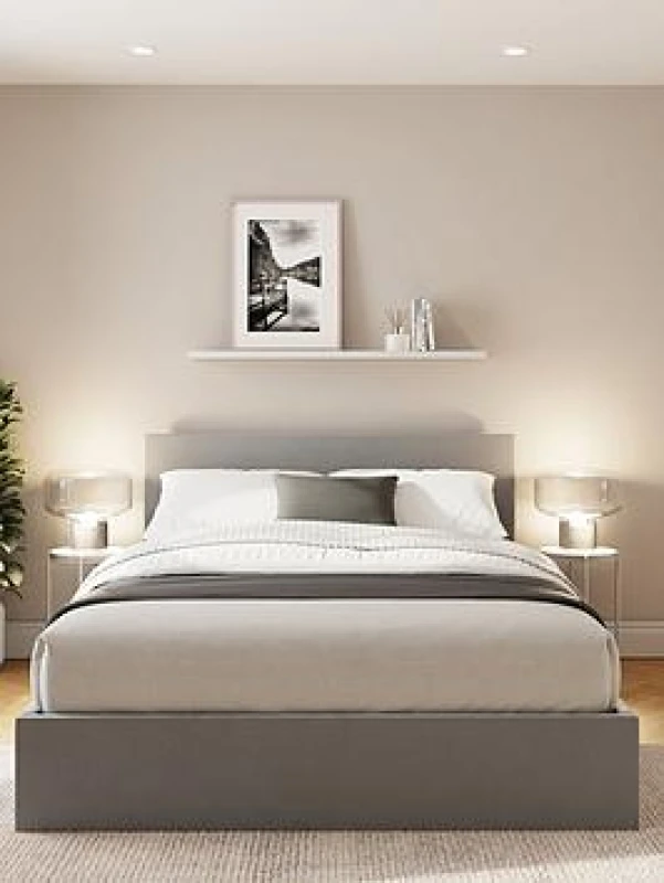 Image of Gfw Odessa Velvet End Lift Up Storage Ottoman Bed With Mattress Options (Buy & Save!) - Bedframe + Premium Mattress Grey WWUSB Unisex Double,King,Sing