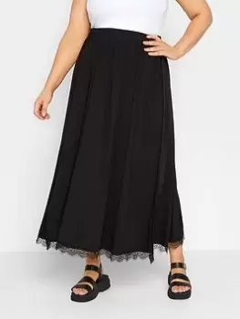 Image of Yours Black Lace Maxi Skirt, Black, Size 16, Women