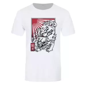 Image of Unorthodox Collective Mens Komainu T-Shirt (S) (White/Red/Black)
