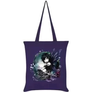 Image of Hexxie Black Is My Happy Colour Paige Tote Bag (One Size) (Purple) - Purple