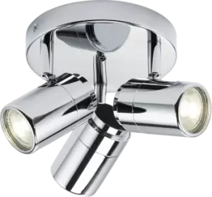 Image of GU10 Triple Spotlight - Chrome 230V IP44 20W