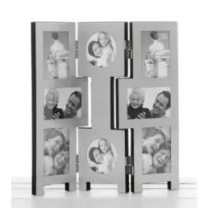 Image of 8 Picture Silver Folding Frame