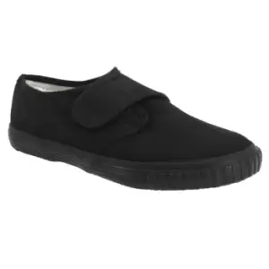 Image of Dek Kids Unisex Junior Touch Fastening Black Canvas Plimsolls (5 UK) (Black)