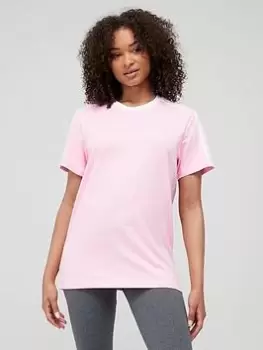 Image of adidas Essentials 3 Stripes Boyfriend T-Shirt - Pink, Size XS, Women