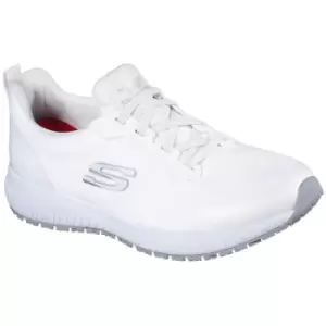 Image of Skechers Womens/Ladies Squad Lace Up Safety Shoes (4 UK) (White) - White
