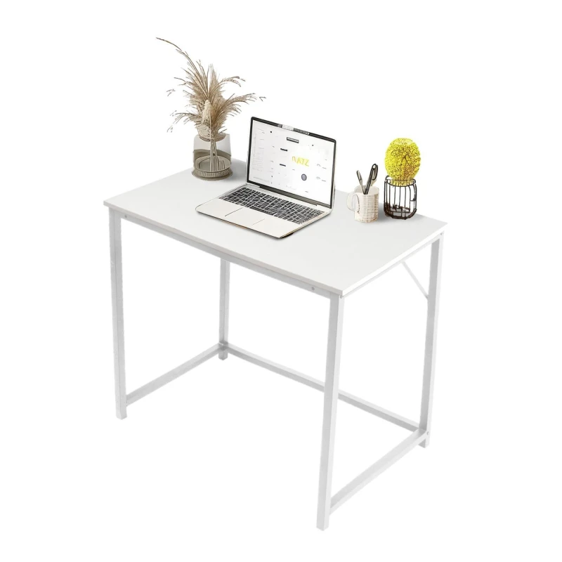 Image of House of Home Computer Desk White Finish Sturdy Home Office Work White unisex 80x76x50cm