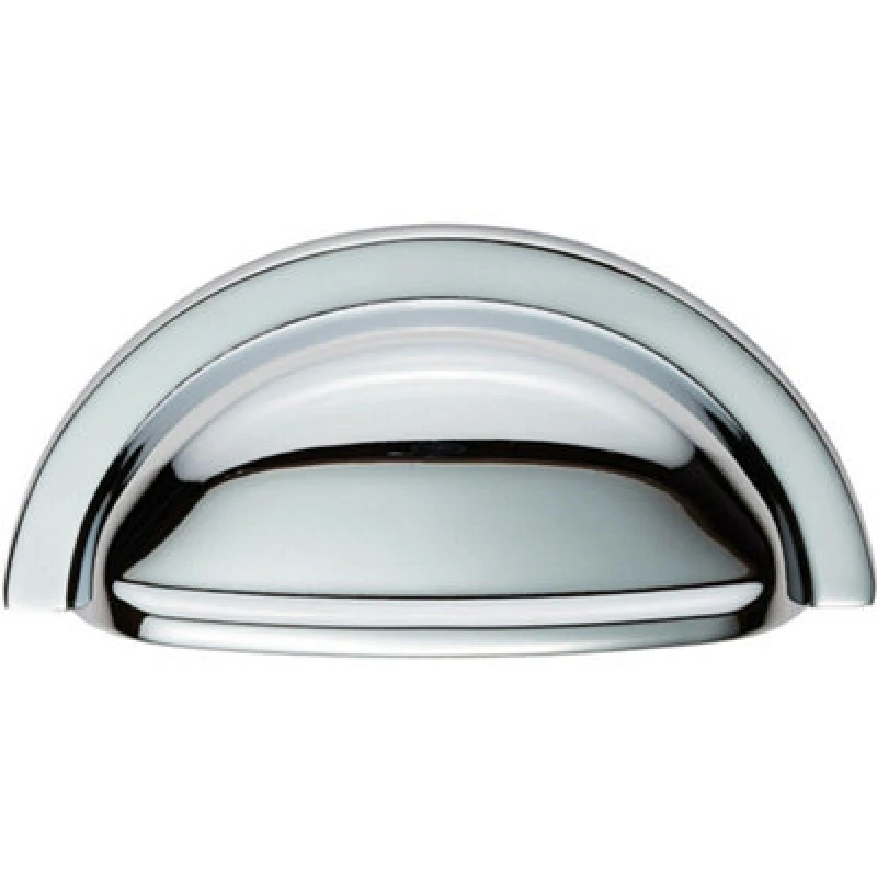 Image of Loops Cabinet Cup Pull Handle 91 x 45mm 76mm Fixing Centres Polished Chrome Multi unisex