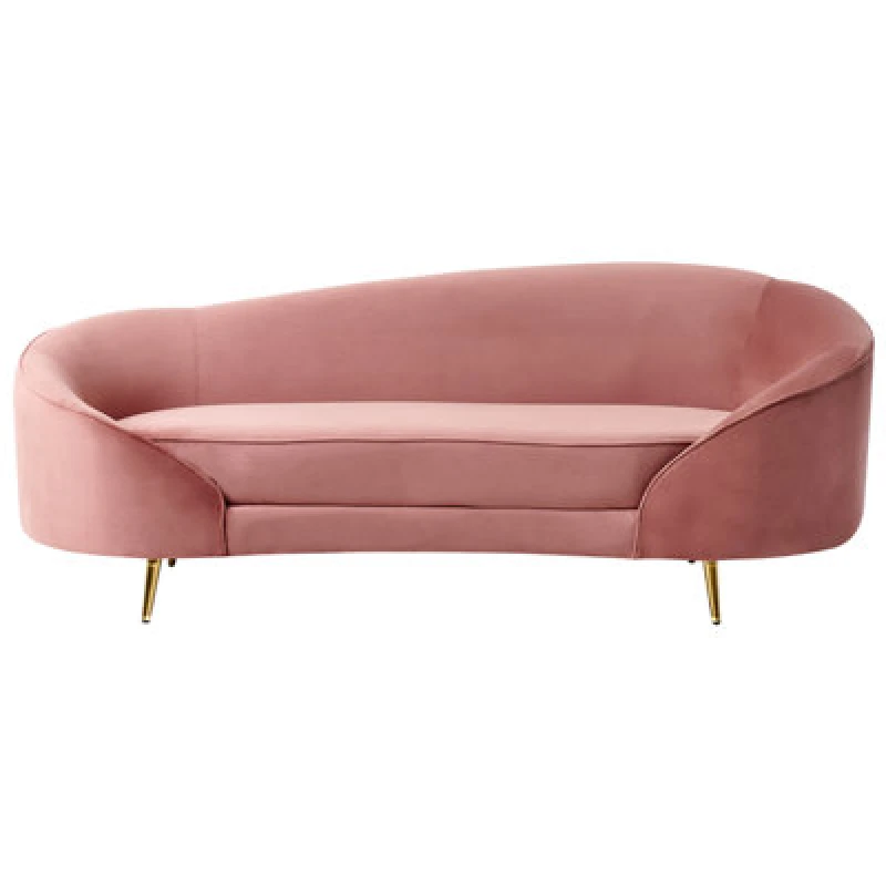 Image of Beliani Sofa 2 Seater Savar Velvet Pink