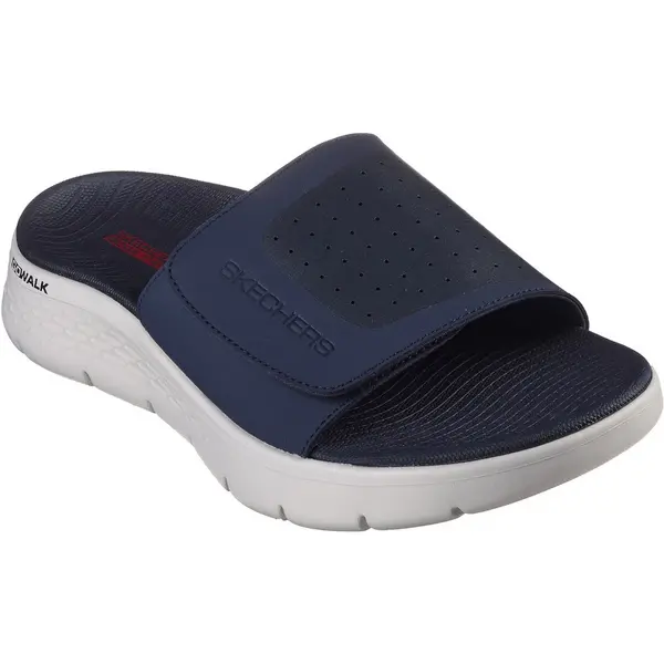 Image of Skechers Mens Go Walk Flex Sandal Sandbar Slide Mules UK Size 12 (EU 47) Navy/Red SKE2270-NVRD-12