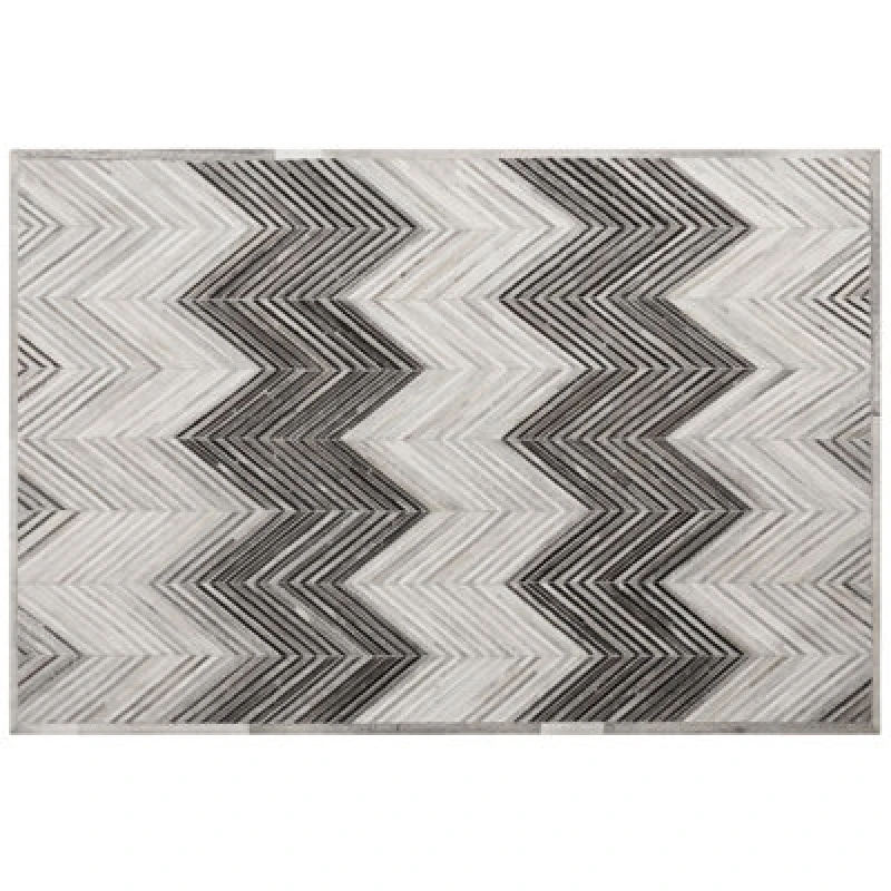 Image of Beliani Rug Aytepe Grey 160 X 230 Cm Leather