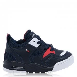 Image of Tommy Hilfiger Low Lace Trainer - Blue/White X007