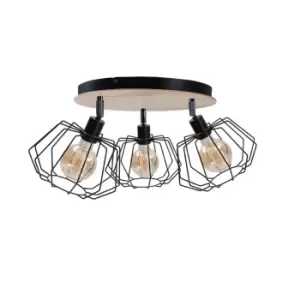 Image of Soho Ceiling Spotlight Clusters Wood, 32cm, 3x E27