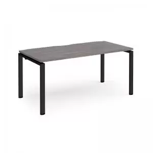 Image of Adapt single desk 1600mm x 800mm - Black frame and grey oak top