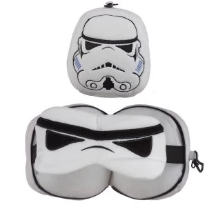 Image of Relaxeazzz Plush The Original Stormtrooper Round Travel Pillow & Eye Mask