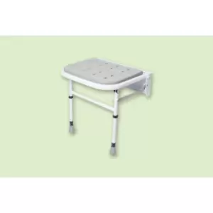 Image of Nrs Healthcare Folding Shower Seat With Legs And Padded Seat - White